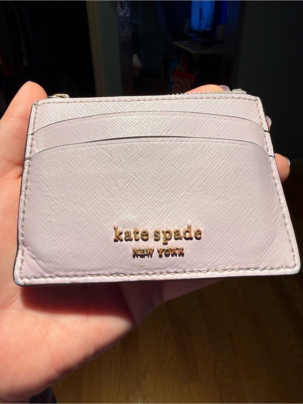 kate spade Lilac Card Holder with Gold Logo